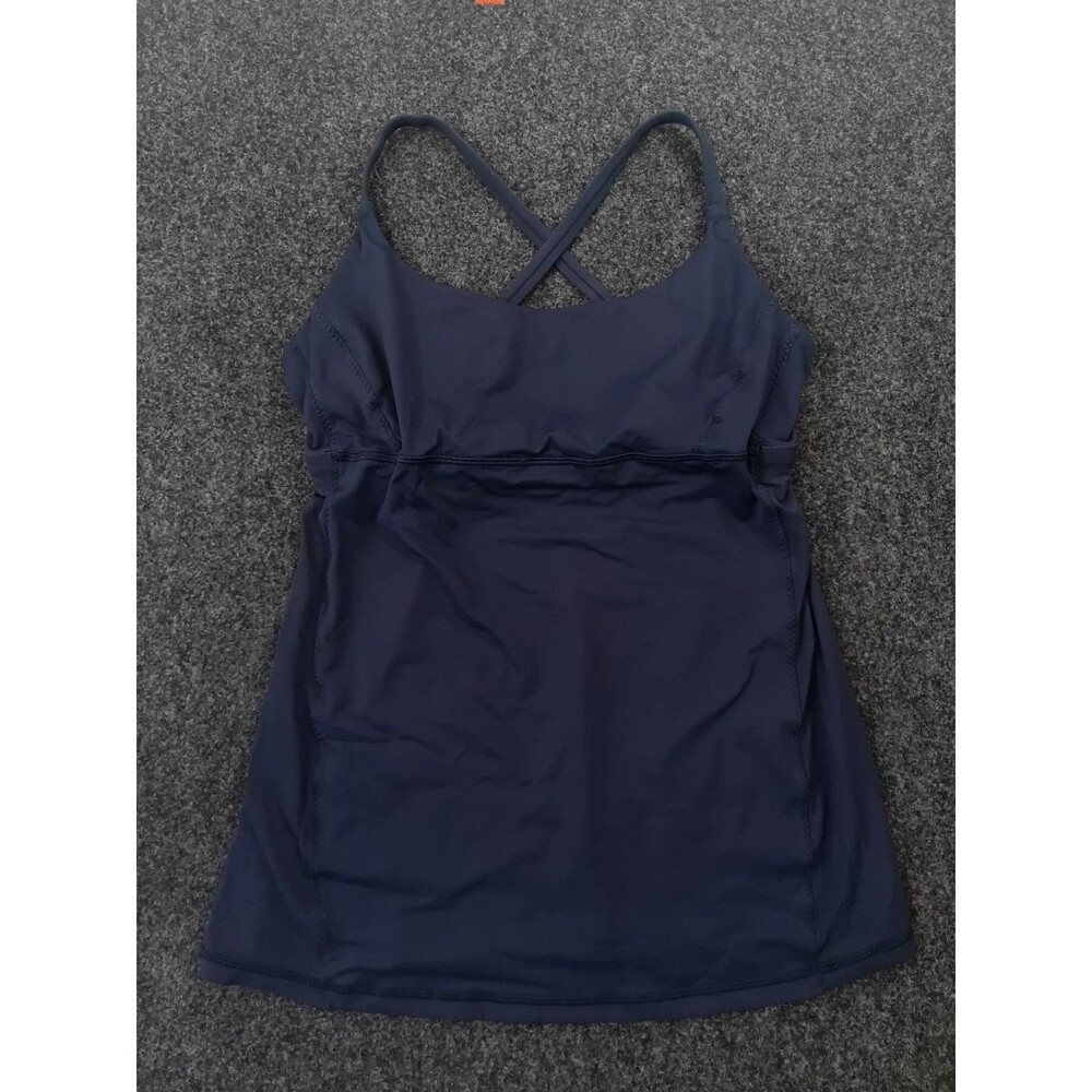 Lululemon Pushing Limits Tank Navy Blue Criss Cross Back